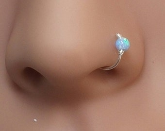 Nose ring, Nose hoop, Nose ring hoop, Nose piercing, Nose jewelry, Opal nose ring, Opal nose hoop, Tiny nose ring, small ring hoop,