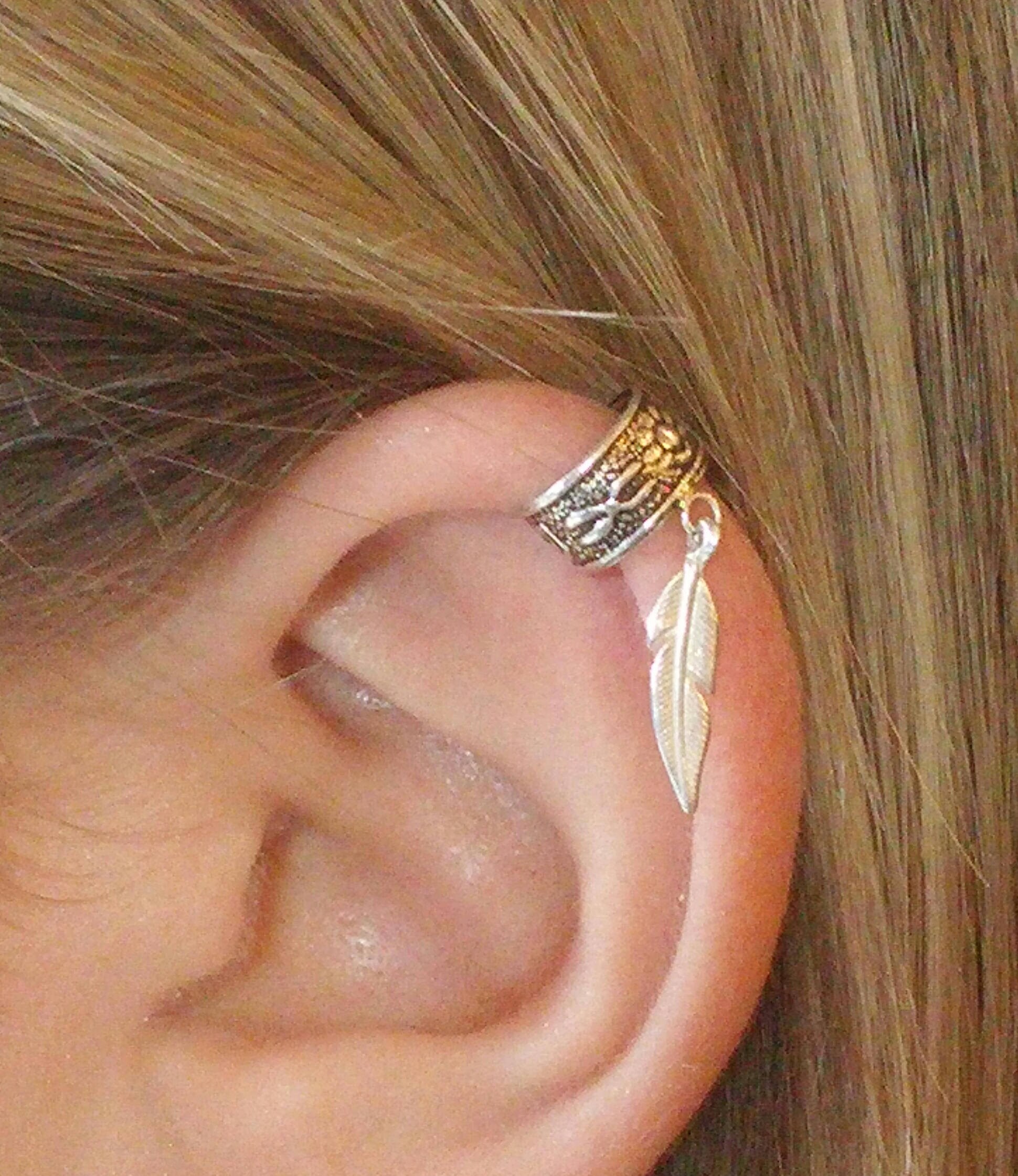 Ear clip Ear wraps Earring cuff Fake ear cuff Silver ear Etsy
