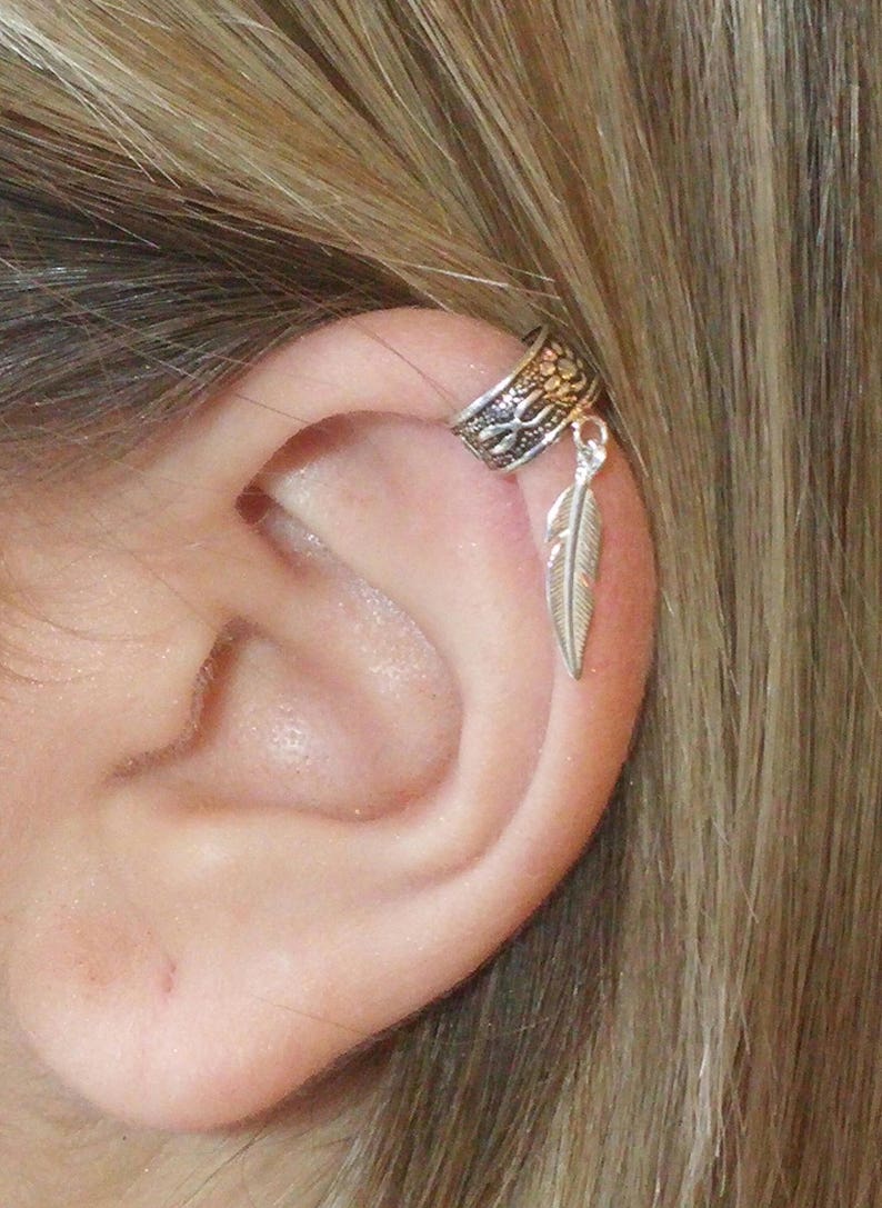 Ear clip Ear wraps Earring cuff Fake ear cuff Silver ear Etsy