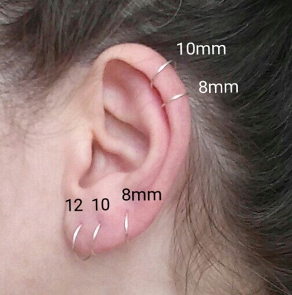 Helix Piercing Cartilage Hoop Earring Thin Small Hoop