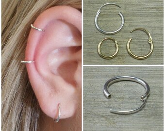 Hoop earrings, Sterling silver hoop, Small hoops, Silver hoops, Tiny hoops, Small silver hoops, Gold cartilage hoop, Delicate hoops, Hoops