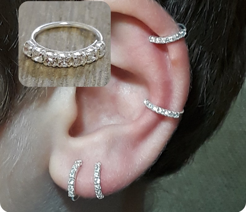 Sterling Silver Hoop Earrings Conch Earring Tragus Earring Etsy Ireland