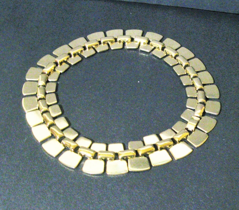 Fabulous Egyptian Revival Necklace Cleopatra Gold Tone Collar Statement Wedding Vintage Mid Century Retro