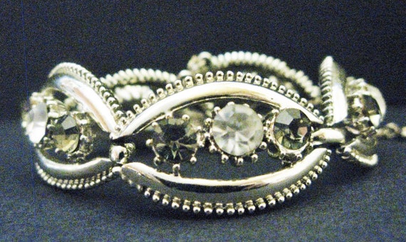 Coro Crystal Diamante Bracelet, Silver Tone, Safe… - image 5