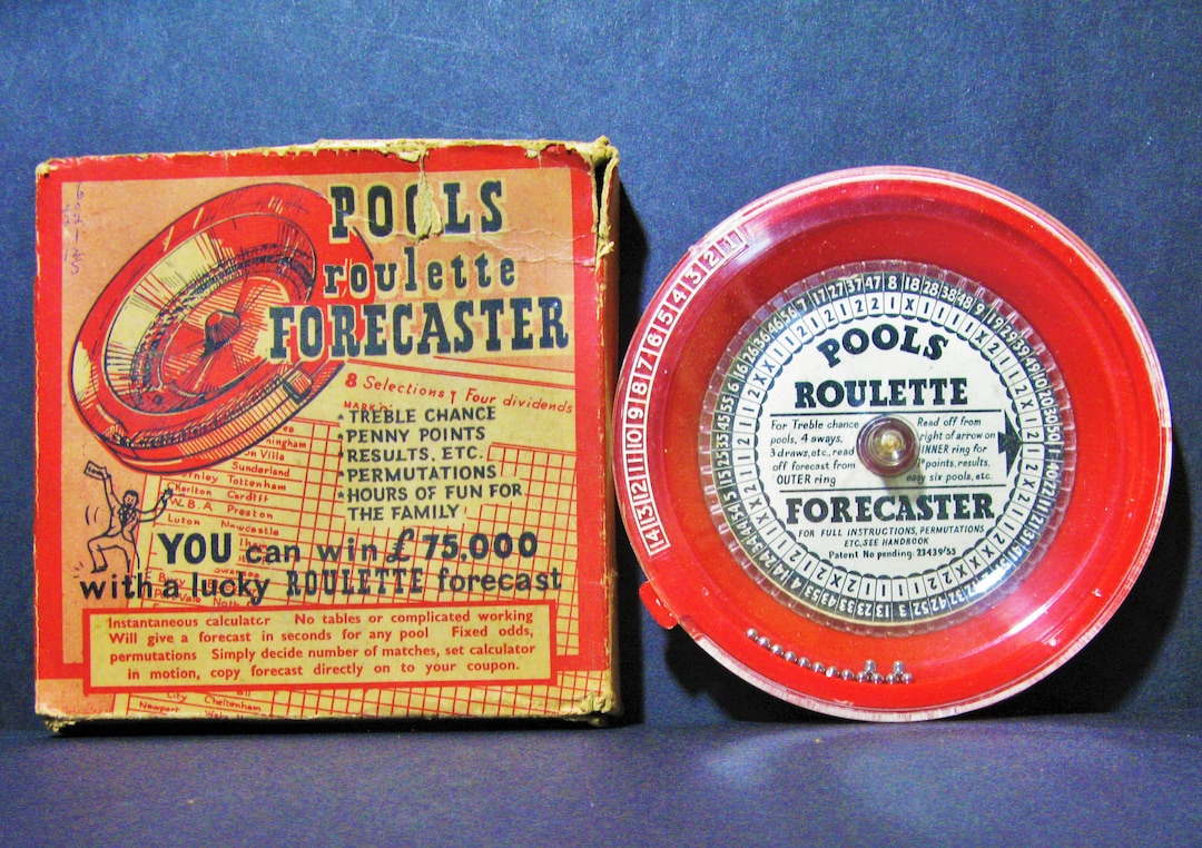 Football Roulette Wheel 1950s Football Pools Roulette Forecaster, Small Plastic Roulette Wheel ...