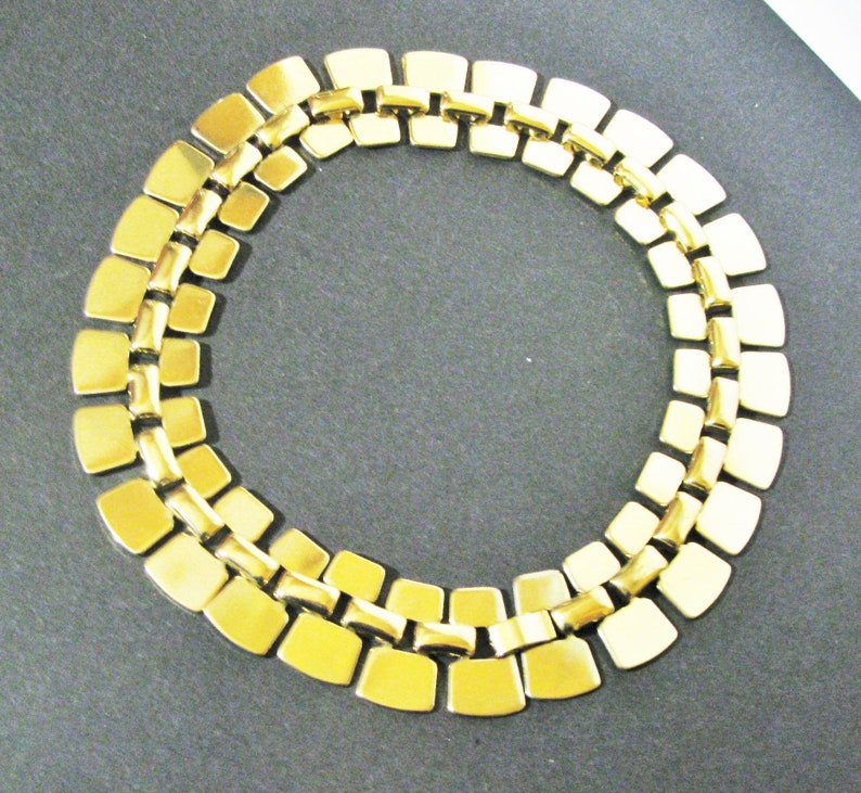 Fabulous Egyptian Revival Necklace Cleopatra Gold Tone Collar Statement Wedding Vintage Mid Century Retro