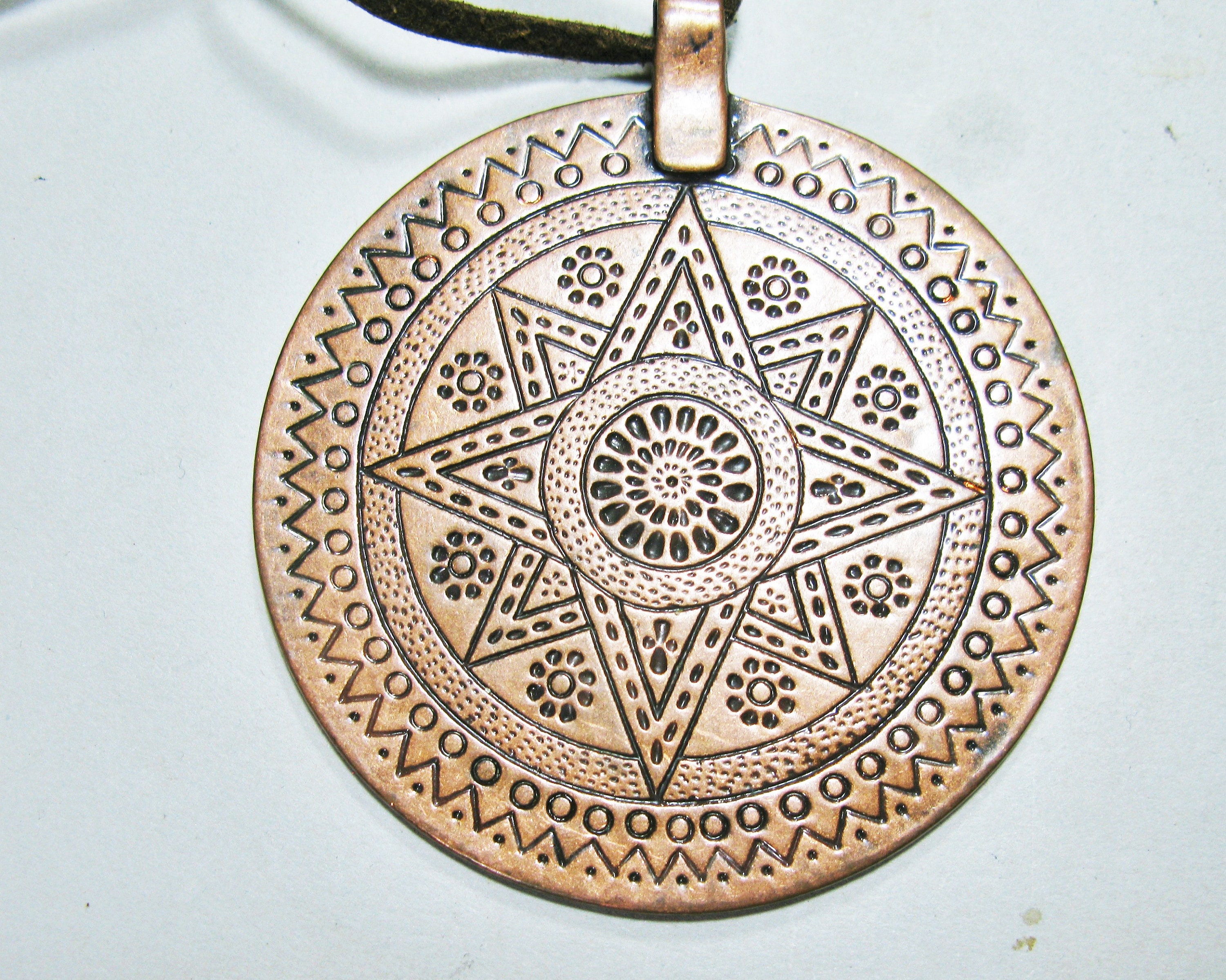 Large Mayan Style Pendant Sun Pendant 