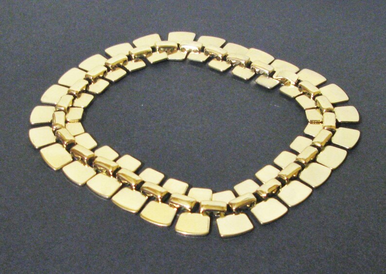 Fabulous Egyptian Revival Necklace Cleopatra Gold Tone Collar Statement Wedding Vintage Mid Century Retro