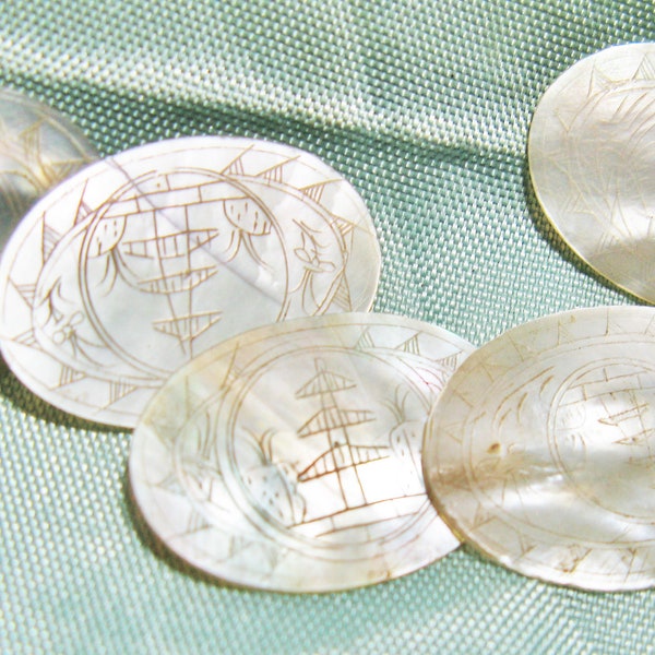 Antique Chinese Mother of Pearl Gaming Chips Etsy
