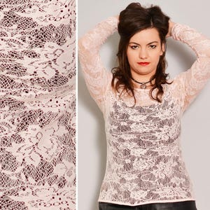 Romantic Pastel Pink Lace Blouse | Floral Pattern Netted Lolita Top | Low Back See-Through Party Wear