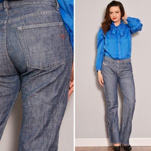 Size s | blue grey straight leg vintage diesel jeans | regular fit four pocket mid waist jeans | minimalist unisex zipper fly jeans | small
