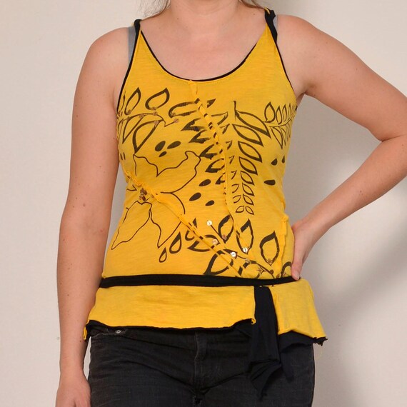 Clearance Sequin Leaf Pattern Asymmetric Tank Top… - image 1
