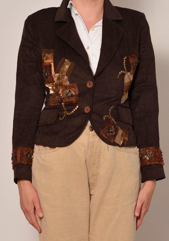 Clearance Vintage 00s Bohemian Patchwork Sequin C… - image 6