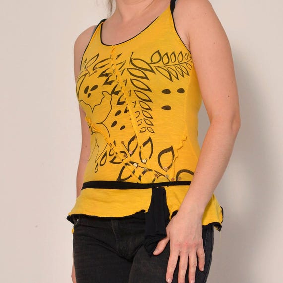 Clearance Sequin Leaf Pattern Asymmetric Tank Top… - image 3