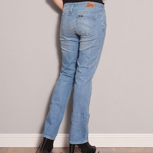 Clearance Vintage Lee Jeans: Size 8 W31 L31 Straight Leg Low Rise Blue Denim Pants Stretchy Girlfriend Fit