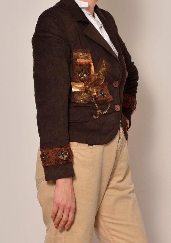 Clearance Vintage 00s Bohemian Patchwork Sequin C… - image 5