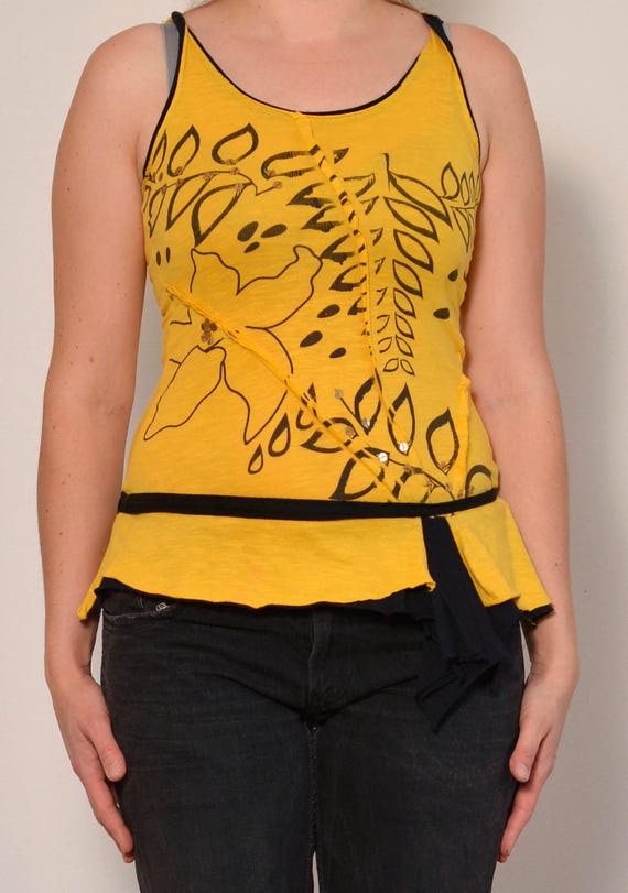 Clearance Sequin Leaf Pattern Asymmetric Tank Top… - image 5