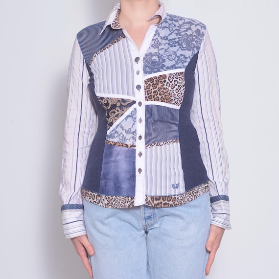 Chemise à imprimés mélangés Taille US 6-8 Chemise rayée en