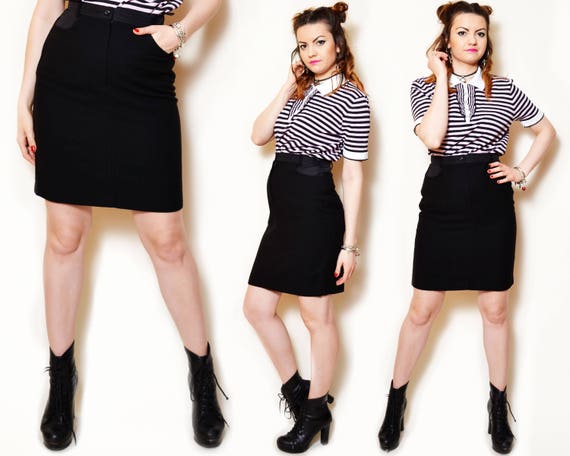 tight black mini pencil skirt