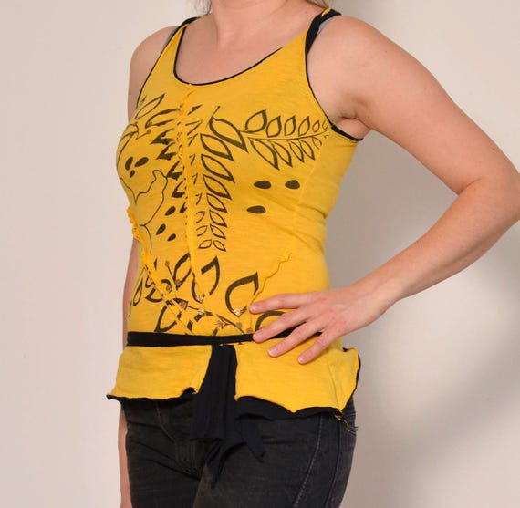 Clearance Sequin Leaf Pattern Asymmetric Tank Top… - image 4