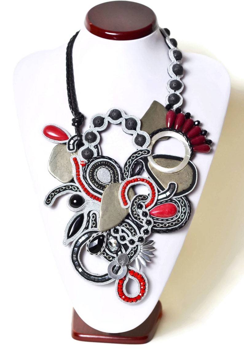 Statement necklace handmade rock and roll bohemian jewelry