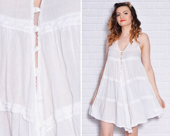 white tent dress