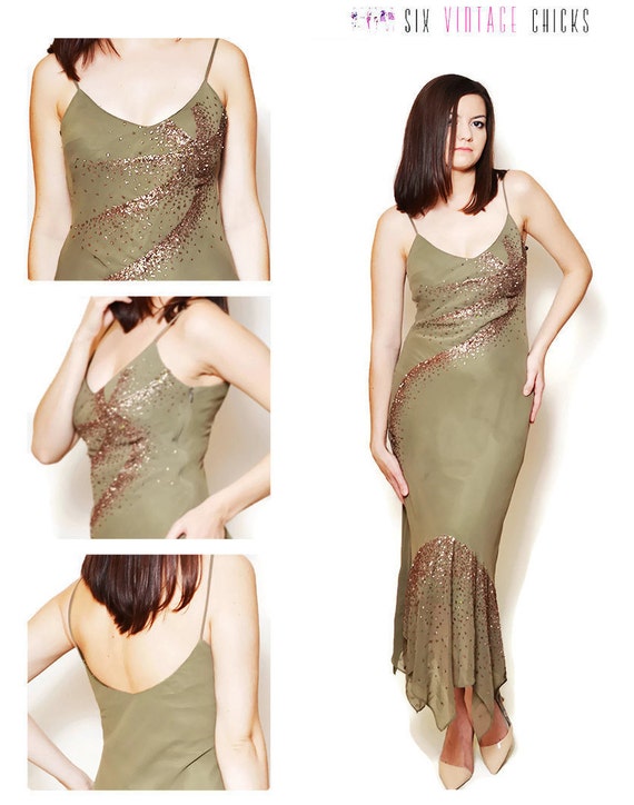olive green tight dress
