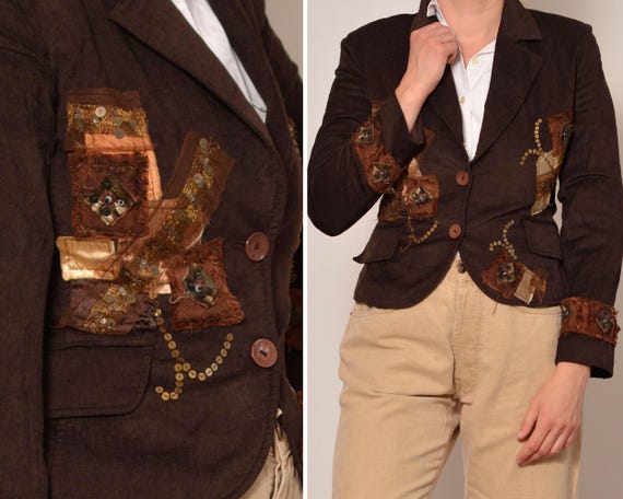 Clearance Vintage 00s Bohemian Patchwork Sequin C… - image 8