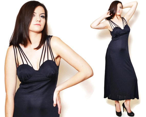tight black maxi dress