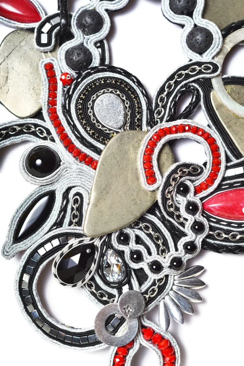 Statement necklace handmade rock and roll bohemian jewelry