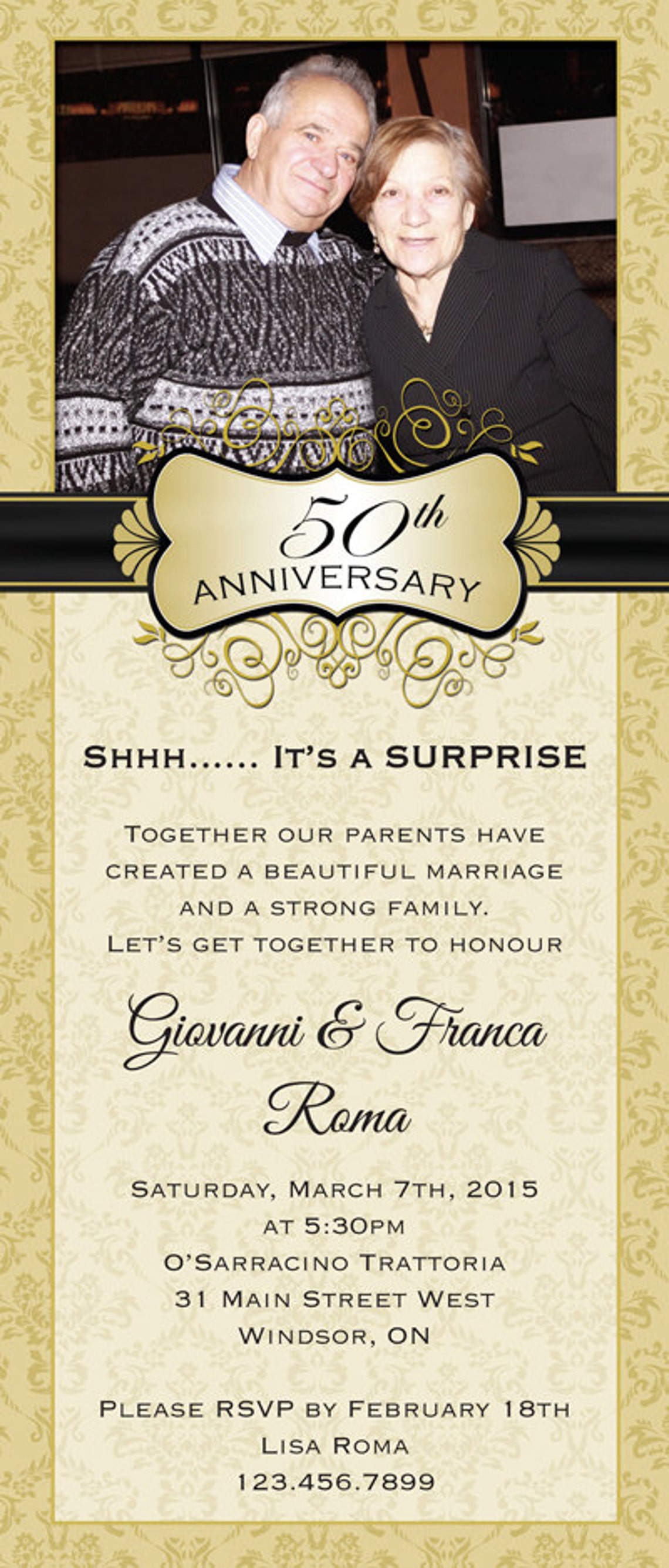 Surprise Wedding Anniversary Invitation 10 or 9.375 X Etsy
