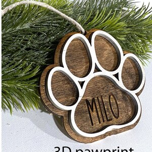 Pet Memorial Ornament - Christmas Ornament - Christmas Decor- Pet Tag - Wood Flat Ornament