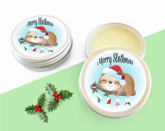 Sloth Christmas Lip Balm, Stocking Filler Gift