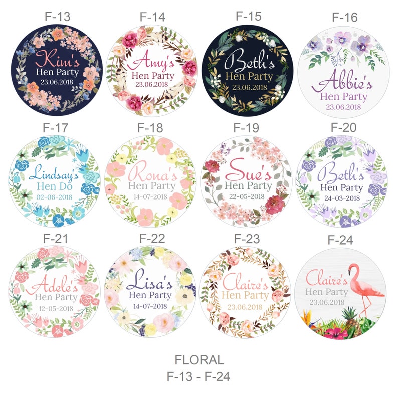 Hen Party Favour Personalised Lip Balm, Floral Hen Party Bag Fillers, Floral Wreath Wedding Favours, Hen Do Party Bag Fillers, Lip Gloss image 2