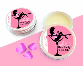 Hen Do Gifts, Hen Party Favours, Bridal Shower Gift, Hen Party Bag Filler, Hen Party Lip Balms, Bride to Be memento, Hen Do Keepsake,