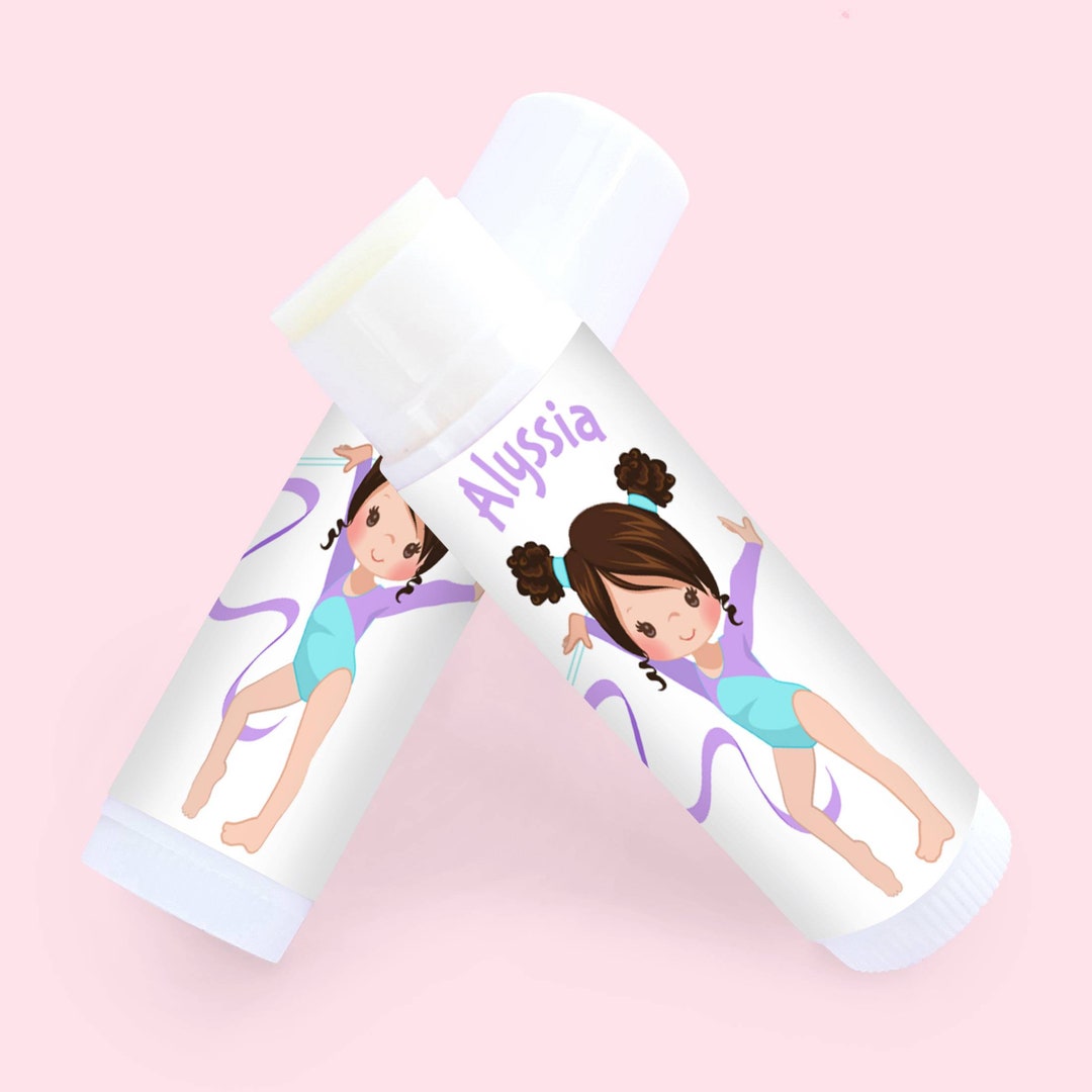 Gymnastics Personalised Lip Balm, Kids Party Favours, Childrens Party