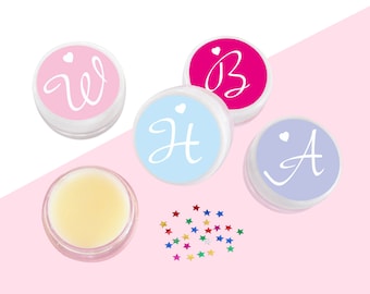 Personalized Kids Lip Balm Favors, Natural Strawberry Balm, Initial Gift Party Favours