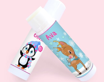 Personalised Christmas Lip Balm for Kids, Party Favours