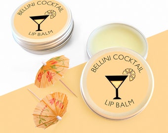 Prosecco Peach Bellini Lip Balm bursting with Peachy Prosecco Juiciness, Self Care Gift, Gifts For Her, Birthday Gift, Isolation Gift