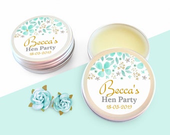 Personalized Lip Balm Favors: Hen Party, Bridal Shower Gifts