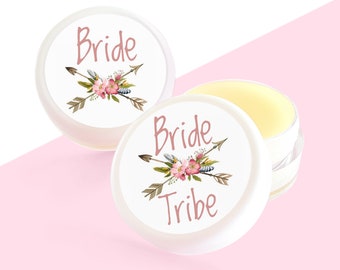 Bride Tribe Lip Balm Favors: Fruity Sparkling Wine or Strawberry