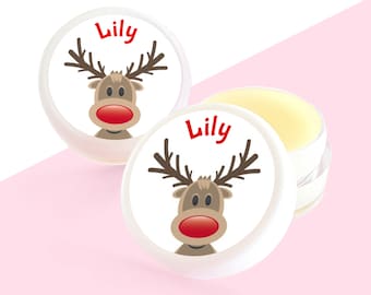 Personalised Christmas Lip Balm, Strawberry Flavour, Stocking Filler