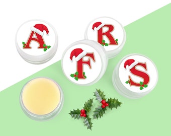 Personalised Christmas Initial Lip Balm: Handmade Secret Santa Gift