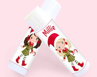 Personalised Christmas Elf Lip Balm, Kids Stocking Filler