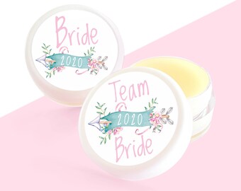 Floral Hen Party Lip Balm Favors: Bride Tribe, Team Bride