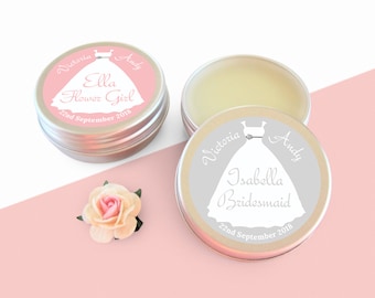 Personalised Lip Balm Wedding Favours: Bridesmaid, Flower Girl Gift