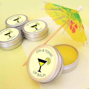 Gin & Tonic Lip Balm with the real flavours of your favourite Gin and Tonic alcohol beverage. Gin Gift Idea, Gifts For Her, Distance Gift 17g Large Whopper