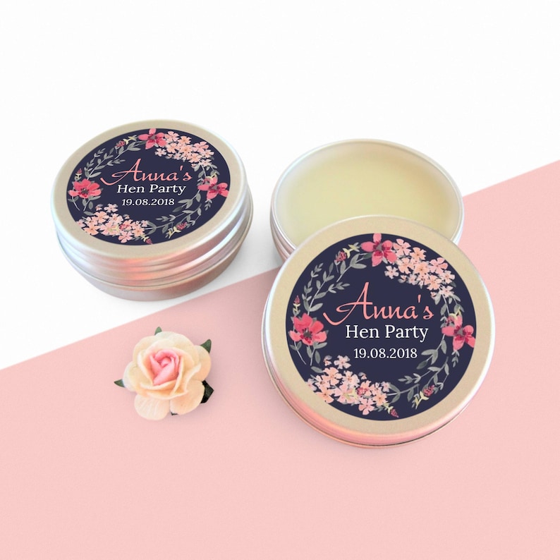 Hen Party Favour Personalised Lip Balm, Floral Hen Party Bag Fillers, Floral Wreath Wedding Favours, Hen Do Party Bag Fillers, Lip Gloss image 8