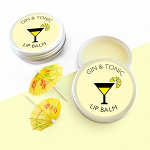 Gin & Tonic Lip Balm with the real flavours of your favourite Gin and Tonic alcohol beverage. Gin Gift Idea, Gifts For Her, Distance Gift