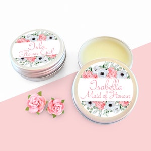 Wedding Favours, Personalised Lip Balm Wedding Favours, Maid of Honour Gift, Bridesmaid Gift Idea, Bridal Party Gift, Flower Girl Gift